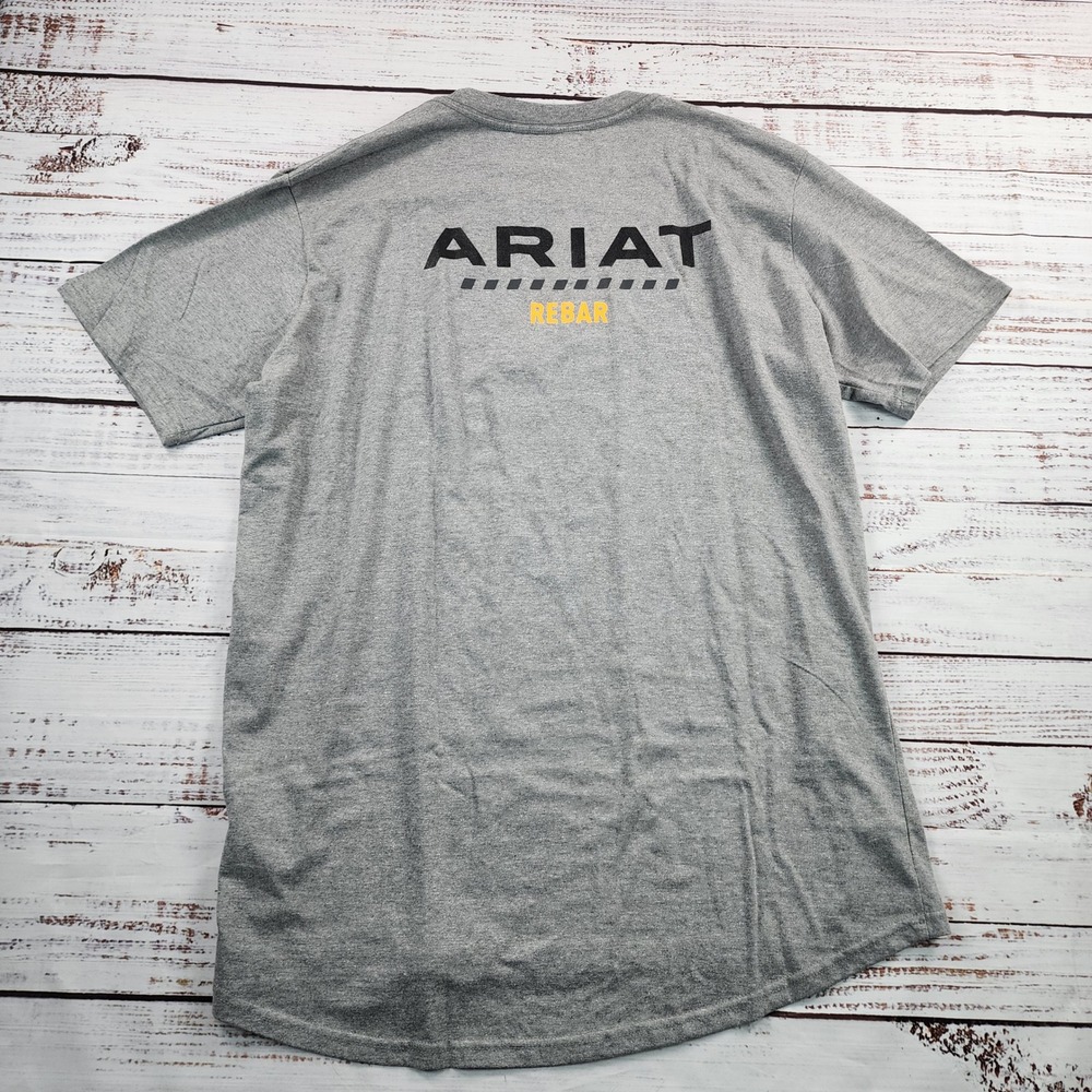 Ariat Rebar CottonStrong Logo T-Shirt Men's XL Tall Heather Gray Work NWT